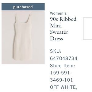 Abercrombie 90s Ribbed Mini Sweater Dress